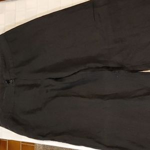 Women's Tall Wide Leg Linen Black Pants